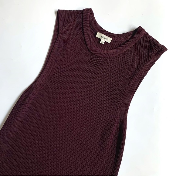 Aritzia Sweaters - 𝅺Aritzia Wilfred Palmier Knit Sleeveless Burgundy Sweater XS